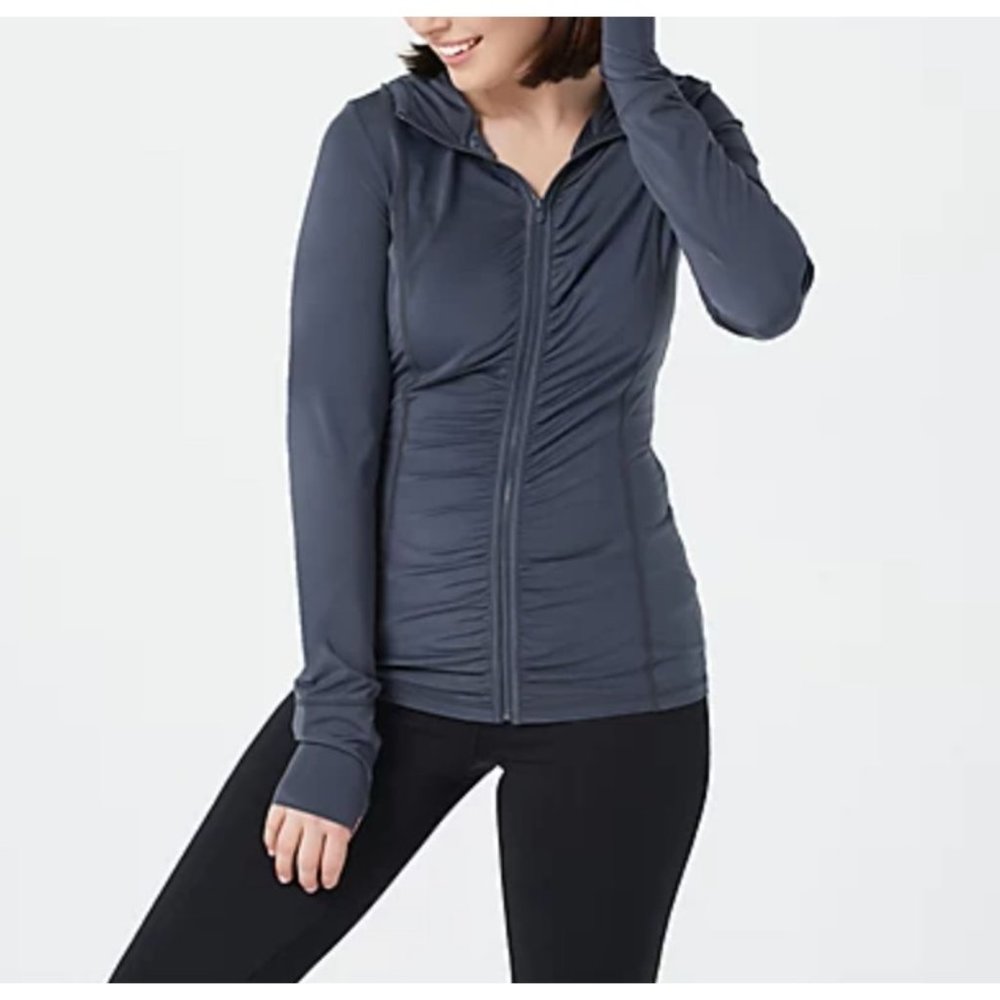 Zuda Z-Sol Hooded Zip Jacket Ink Blue Size Medium